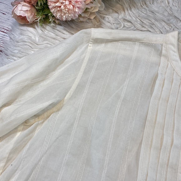 Nili Lotan Sheer Pleated Front Button Down Blouse sz S - Picture 2 of 10